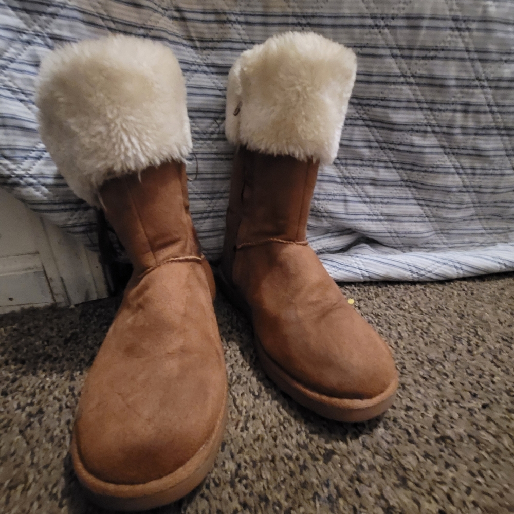 GIRLS' MAKALU BIG KID ICELAND TAN SUEDE WINTER BOOTS SIZE 4 !!!!๐ข โค ๐๐๐๐ - Picture 11 of 14